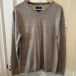 SALE 2/15 APT.9 Slim Fit, Merino Wool Blend Sweater - Tan, Size Large